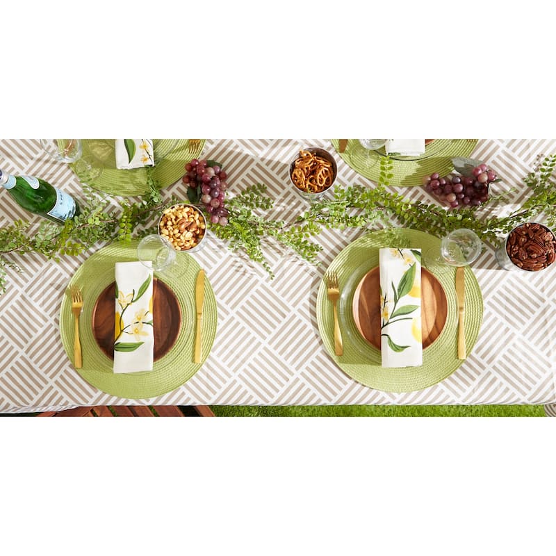 Stone Grid Vinyl Tablecloth