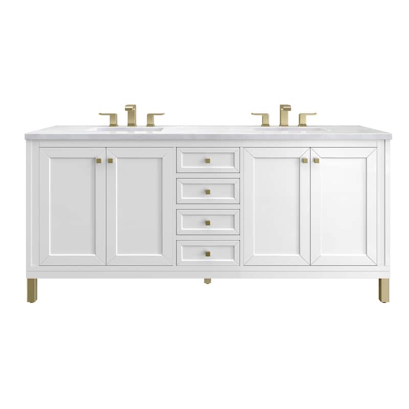 James Martin Vanities Chicago 72" Double Vanity, Glossy White