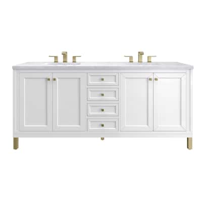 James Martin Vanities Chicago 72" Double Vanity, Glossy White