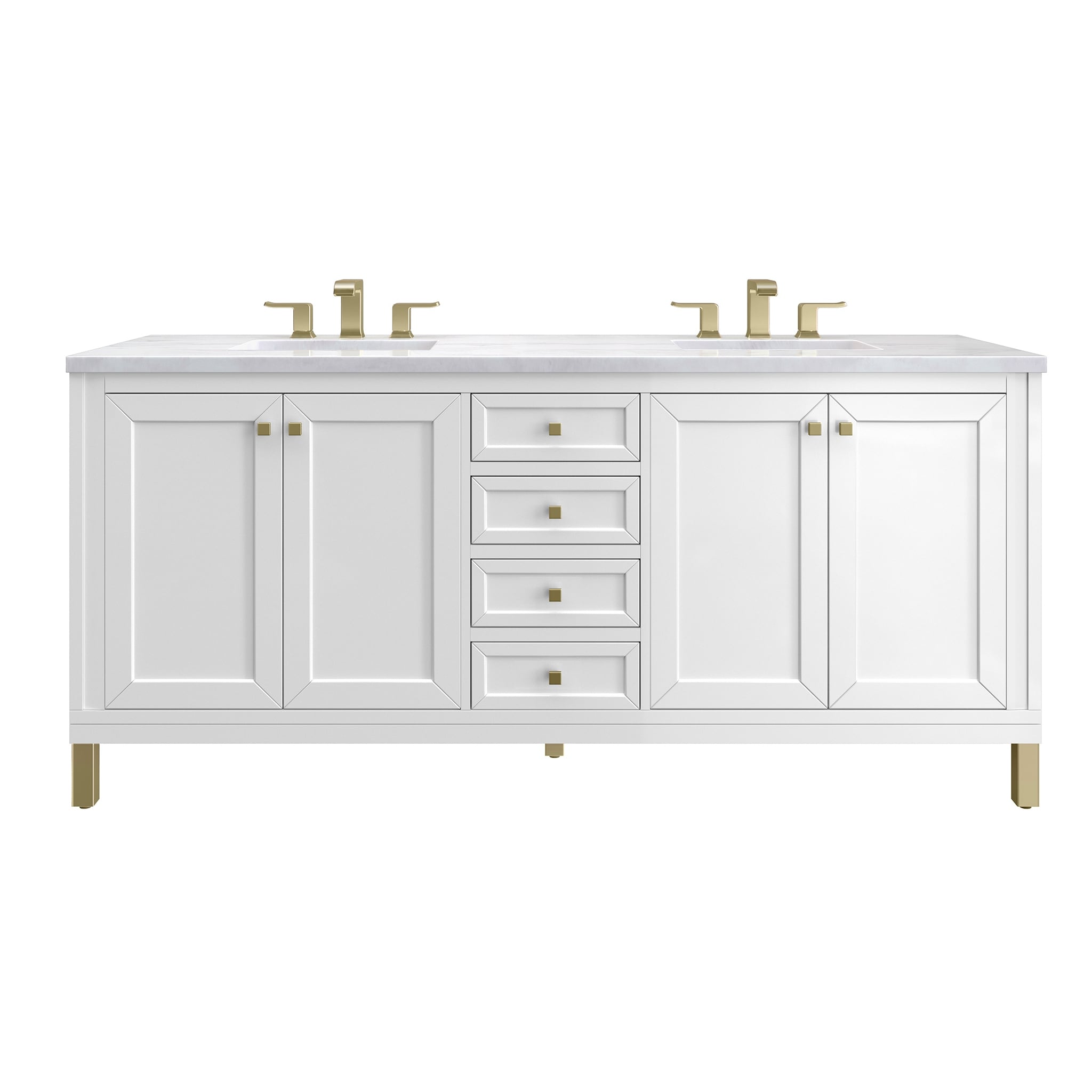 James Martin Vanities Chicago 72" Double Vanity, Glossy White