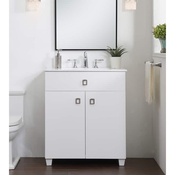 Modern 30" Single Bathroom Vanity Sink - White