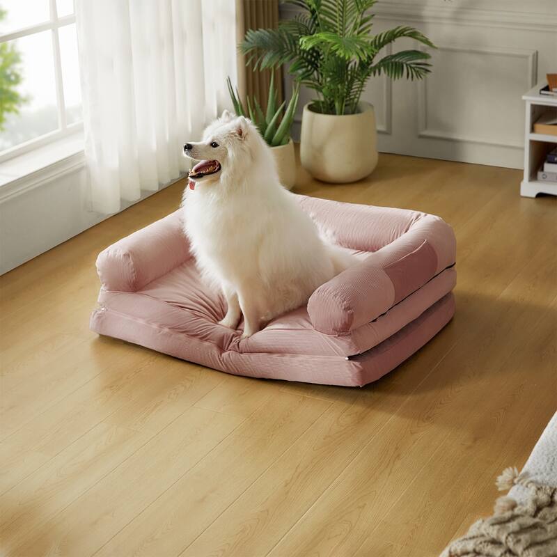 Human Dog Bed with Cooling Mat by HULALA HOME - Pink