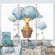 preview thumbnail 10 of 10, Designart "Nursery Adorable Giraffe II" Children Metal Wall Décor Set 36 in. wide x 28 in. high - 3 Panels