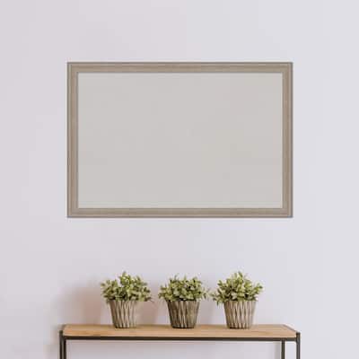 Craftsman White Wood Framed Grey Corkboard Bulletin Board - Board Size 28x20
