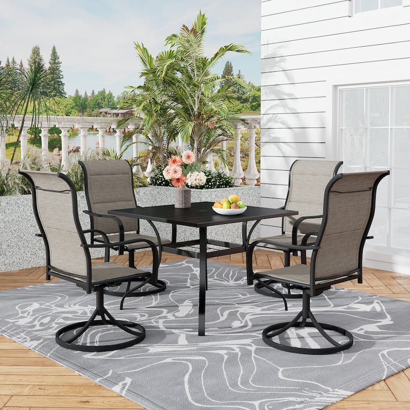 5 Pieces Outdoor Dining Set with 1 Square Table