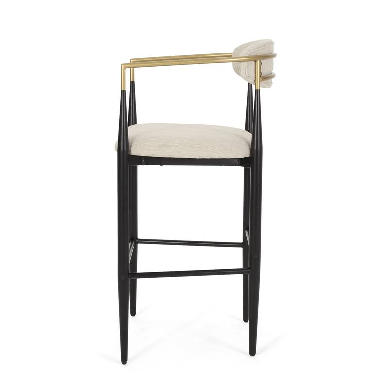Barstools Set of 2, Counter Height Upholstered Bar Stools with Backs and Iron Legs for Kitchen Island, 260LBS Weight Capacity