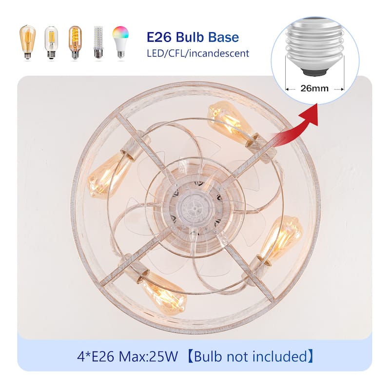 20" Flower Style Iron Ceiling Fans With Remote Control