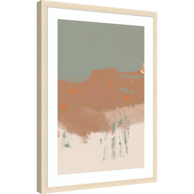 Earthy Tones With Soft Brushstrokes by Simona Gocan Wood Framed Wall Art Print