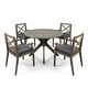 preview thumbnail 20 of 45, Llano Outdoor 5 Piece Acacia Wood Dining Set by Christopher Knight Home