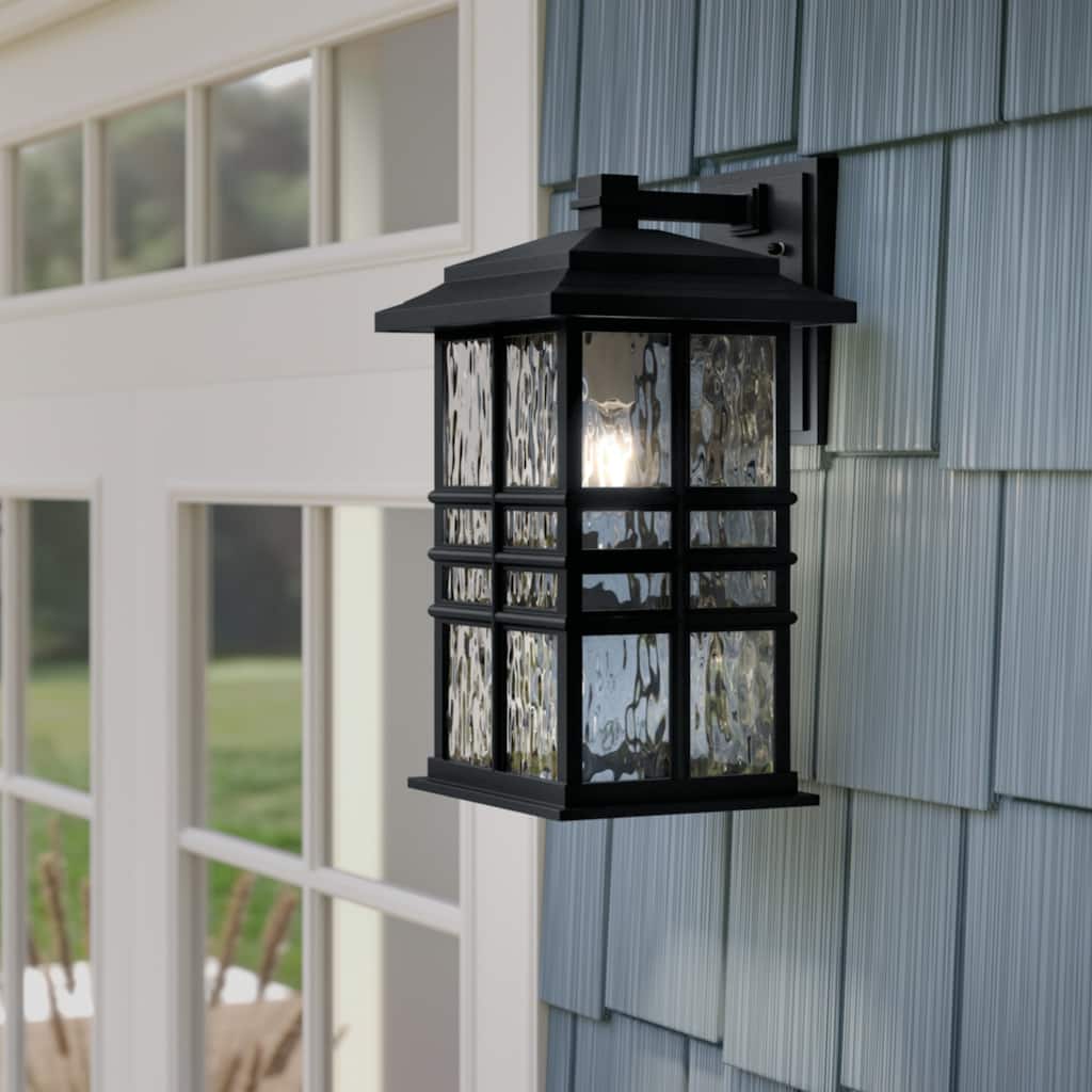 Kichler Lighting Beacon Square 12 in. 1-Light Textured Black Outdoor Wall Sconce - 12 in