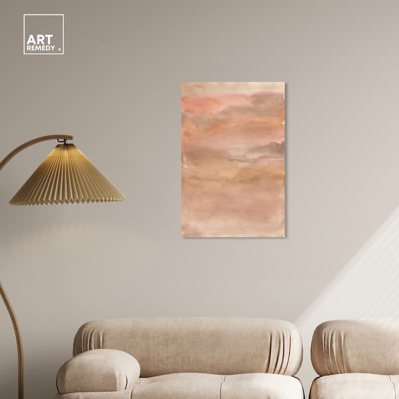 Art Remedy Sienna Pigments Blend Gallery Wrapped Boho Abstract 1 Piece Canvas Wall Art