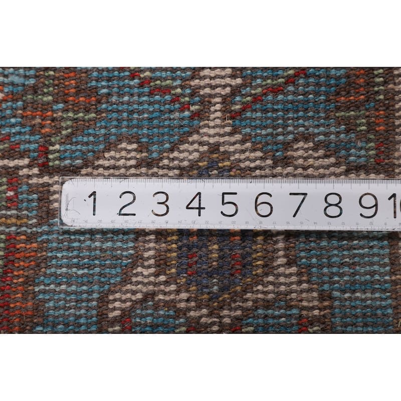 All-Over Blue Oushak Oriental Area Rug Handmade Floral Wool Carpet - 9'1"x 11'11"