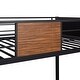 preview thumbnail 11 of 11, Twin Over Twin Metal Bunk Bed with Safety Rail and Built-in Ladder