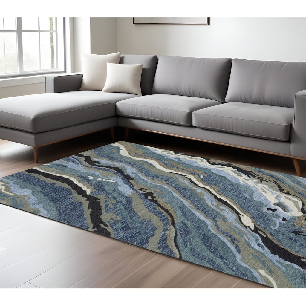 HomeRoots Abstract Modern Rectangle Area Rug