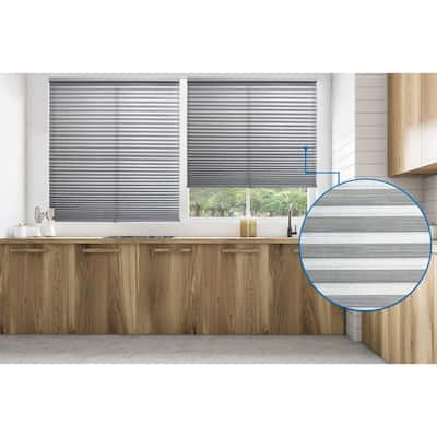 BlindsAvenue Cellular Honeycomb Cordless Shade, 9/16" Single Cell, Light Filtering, Designer Print Pebble