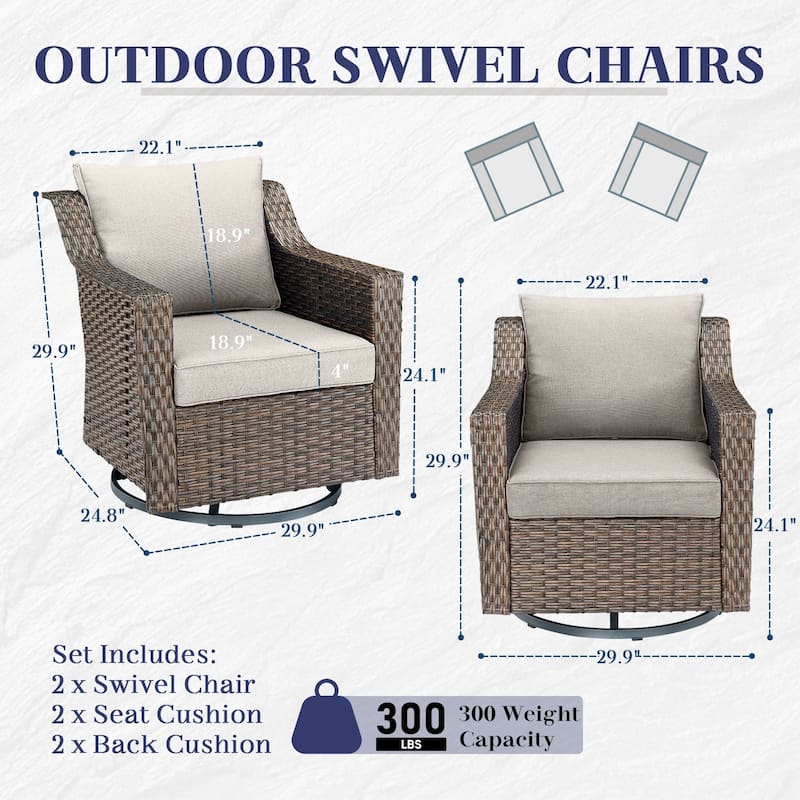 Gymojoy Outdoor Furniture Patio Swivel Rocking Chair Sets