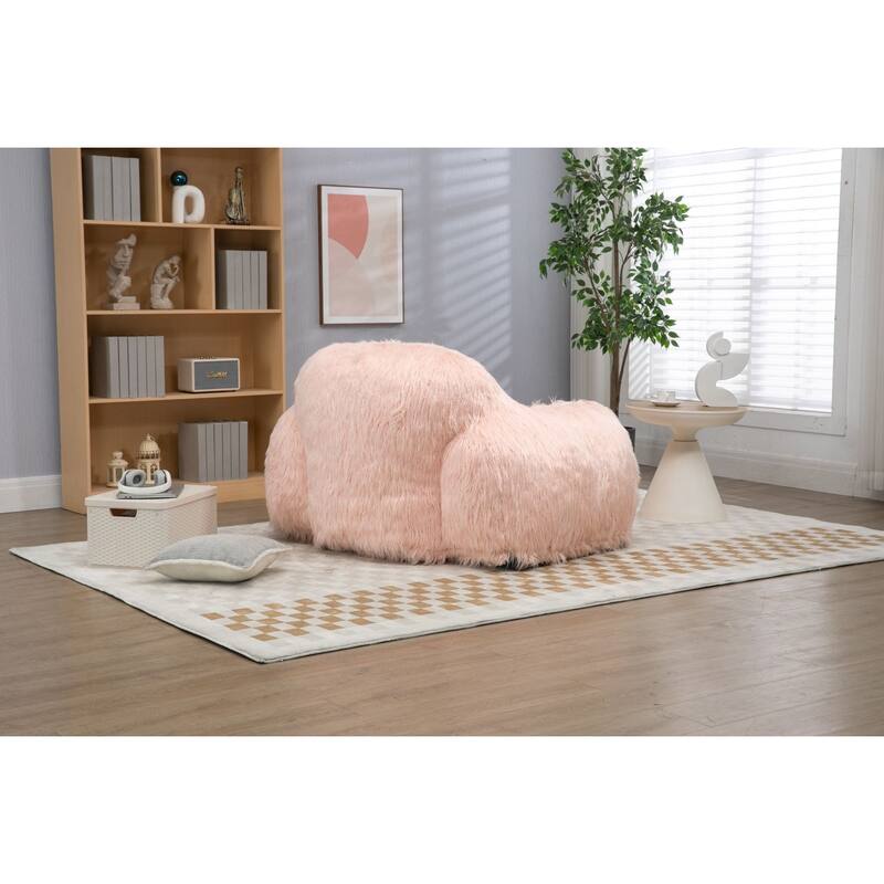 Bean bag chair lazy long hair sofa high density foam filled for living ...
