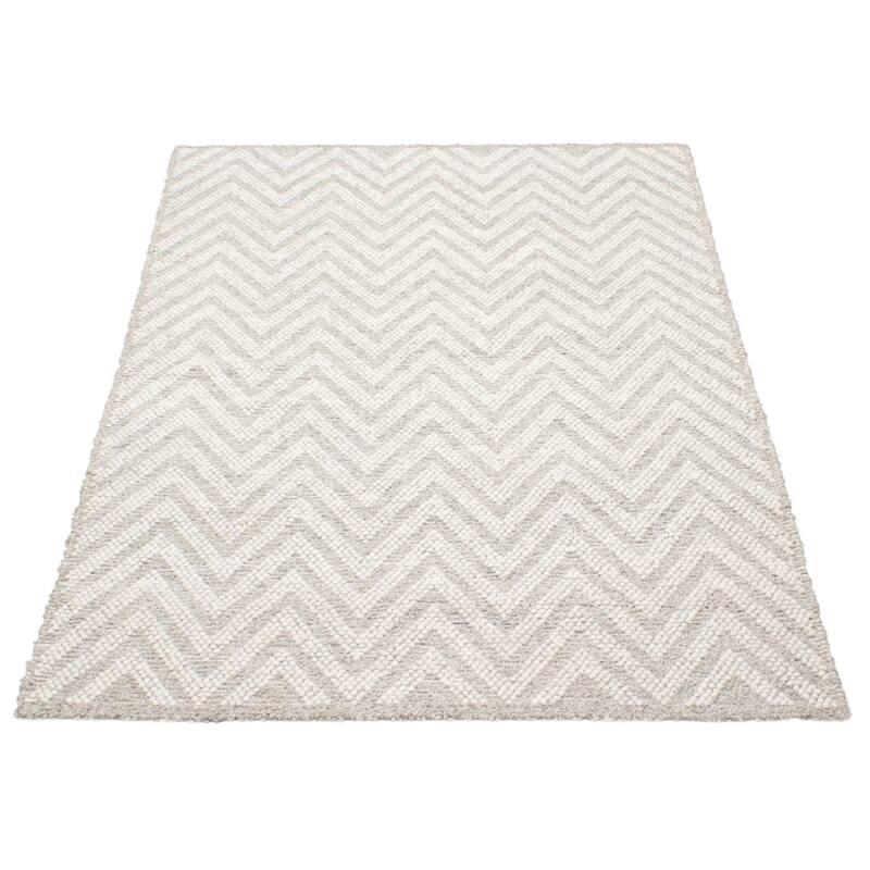 ECARPETGALLERY Braid weave Sienna Grey Wool Rug - 5'3 x 7'7