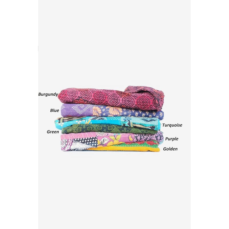 One of a Kind OverDyed Kantha Throw