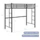 preview thumbnail 2 of 7, Gymax Twin Metal Loft Bed Frame w/ 2 Ladders Full-length Guardrail