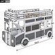 preview thumbnail 9 of 17, Grey+White Twin over Twin Solid Wood Bus-Shaped Bunk Bed with Wheels