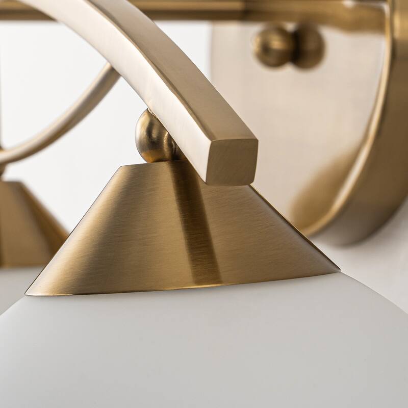 3/4-Light Dimmable Modern Brass Bathroom Vanity Light with Frosted Glass