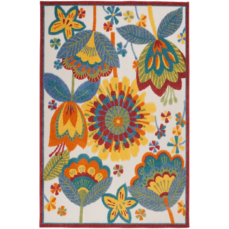Nourison Aloha Scandinavian Floral Indoor/Outdoor Area Rug
