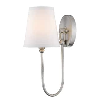 Simple Rustic 1-Light Nickel Wall Sconce with Shade