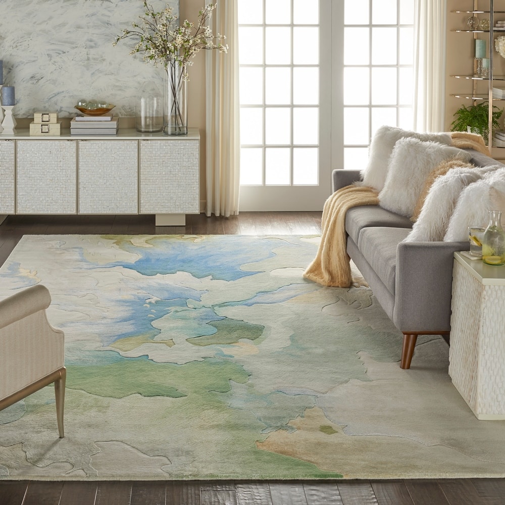 Nourison Prismatic Modern Floral Watercolor Abstract Area Rug