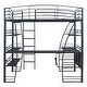 preview thumbnail 17 of 16, Full Size Metal Loft Bed with 4 Shelves and L-Shaped Desk, USB Ports