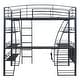 preview thumbnail 22 of 43, High Loft Bed with L-Shaped Desk and Storage Shelves, Metal Platform Bed with Curved Guardrail, USB Ports and Wireless Charging