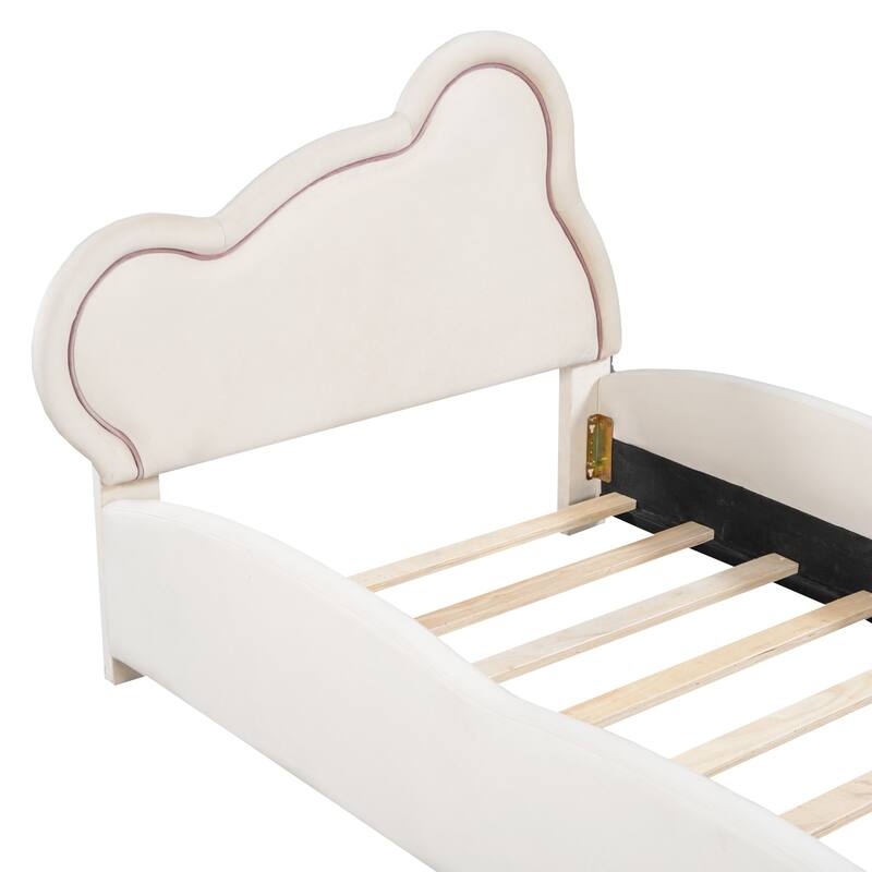 Adorable Bear-Shaped Twin Platform Bed with Storage Pockets, Kid-Friendly Design