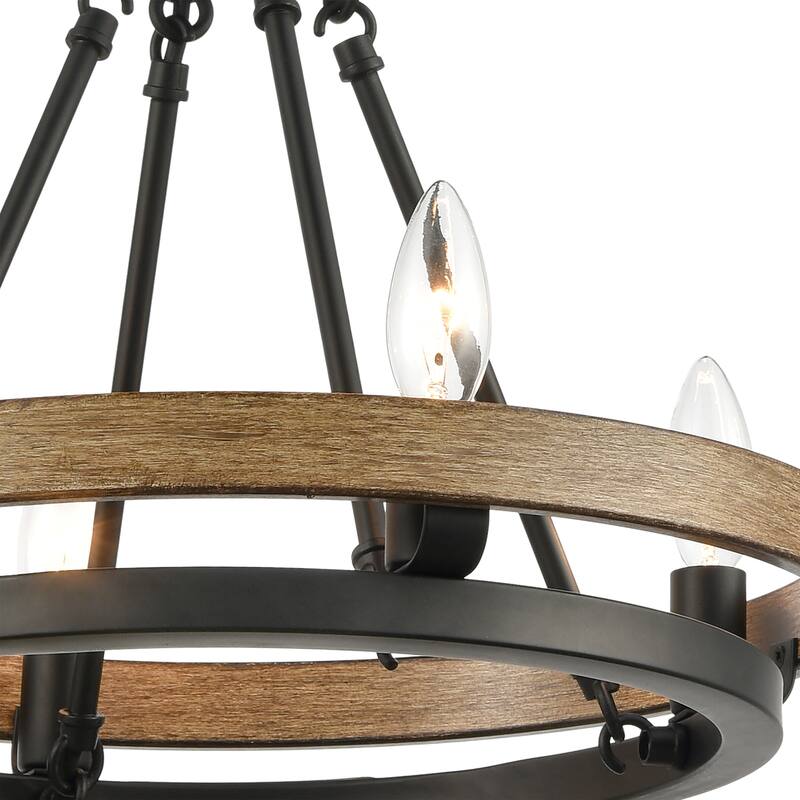 Elk Home Ramsey Matte Black Metal 4 Light Chandelier