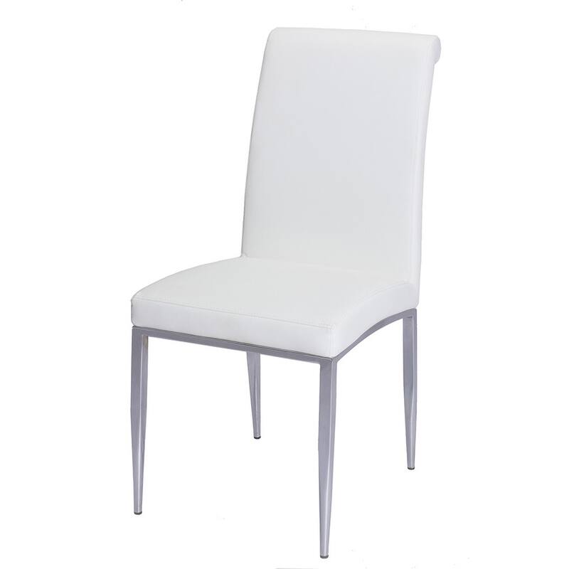 Somette Contemporary Upholstered Cantilever Side Chair, Set of 4 - White