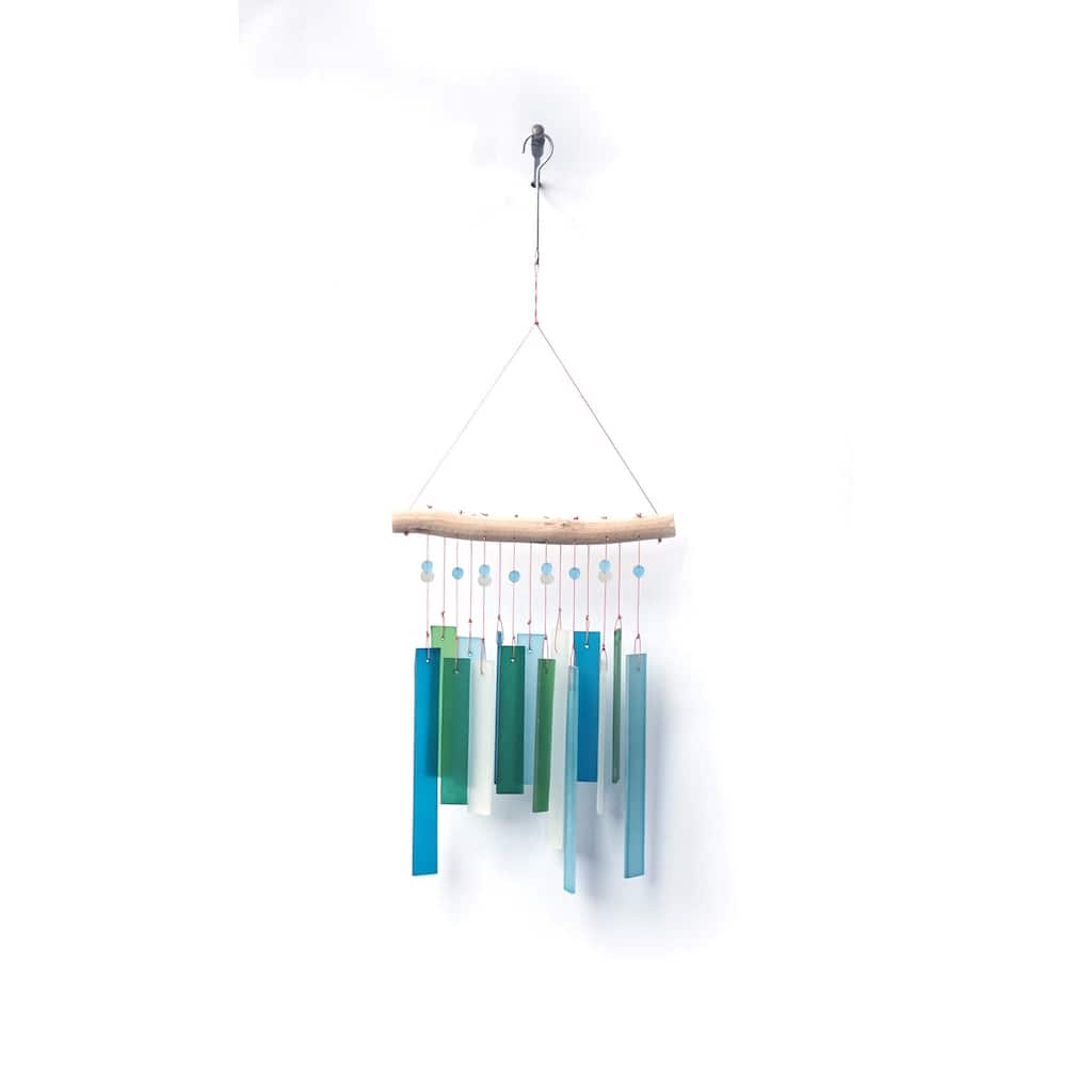 Recto, Blue Lagoon Sea Glass Wind Chime
