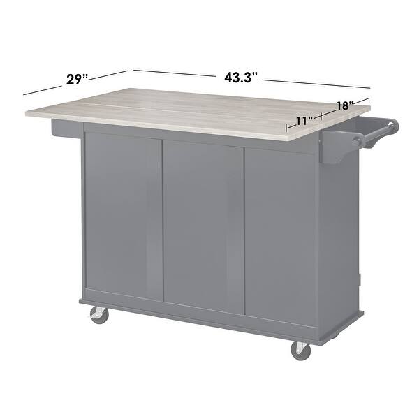 dimension image slide 0 of 2, Simple Living 3-drawer Drop Leaf Kitchen Cart