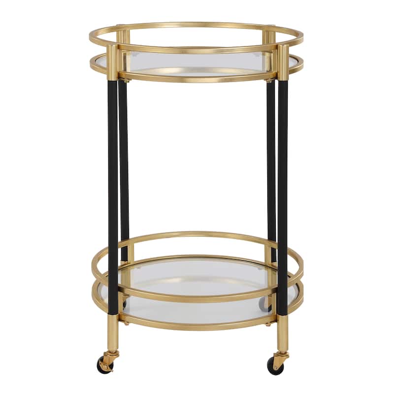 Uttermost Dolly Round Bar Cart - 29.75"H x 22"W x 22" D