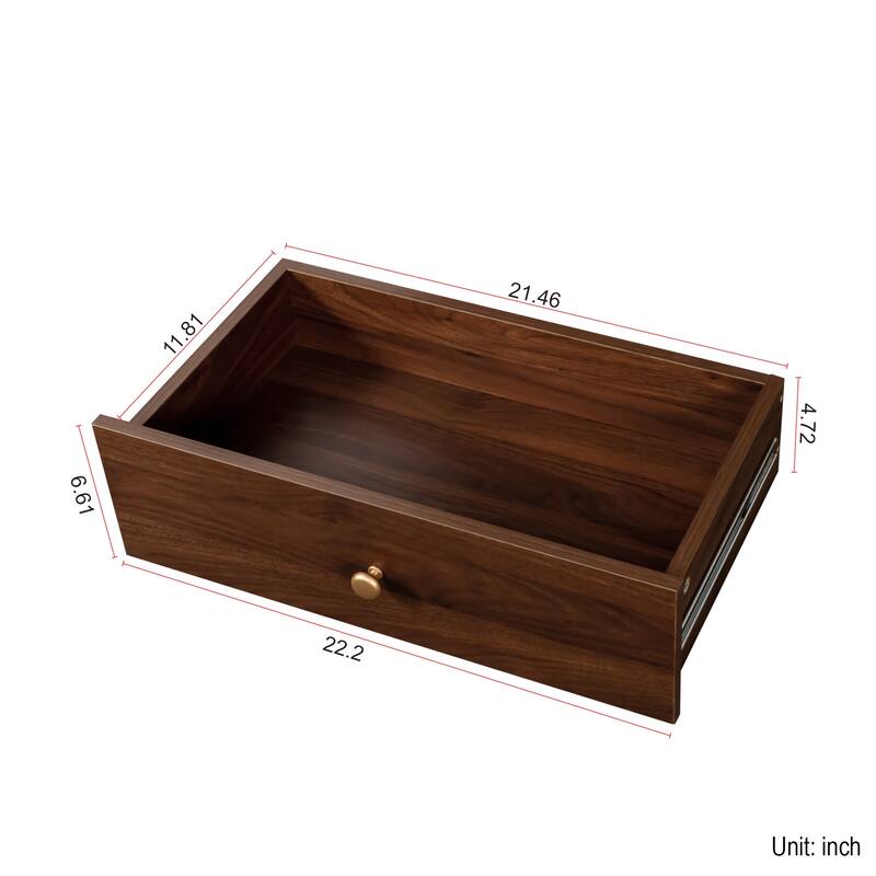 Roomfitters Kitchen Pantry Hutch Cabinet, Tall Farmhouse Buffet with Microwave Stand and Storage Shelves, Walnut Brown