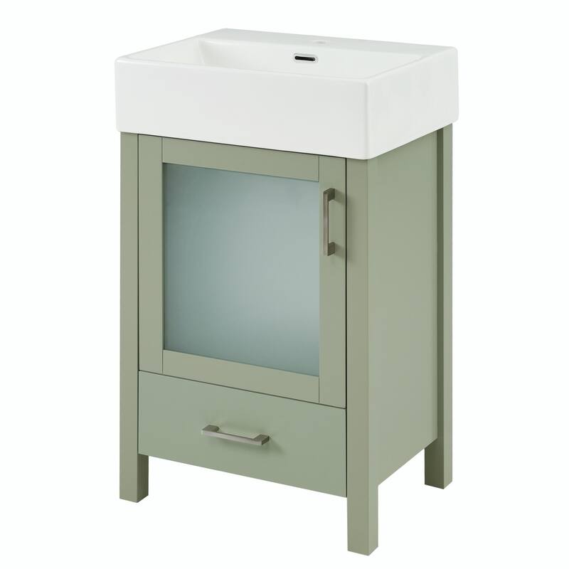 20" Bathroom Vanity with Ceramic Sink and Ample Storage
