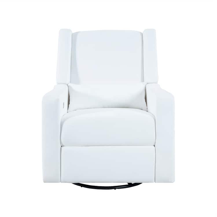 Upholstered Swivel Glider Recliner Chair with USB & Lumbar Support