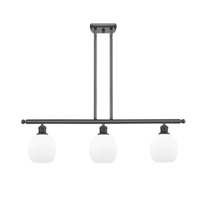 Innovations Lighting Belfast 3 Light 36" Wide Linear Chandelier - Matte Black / Matte White