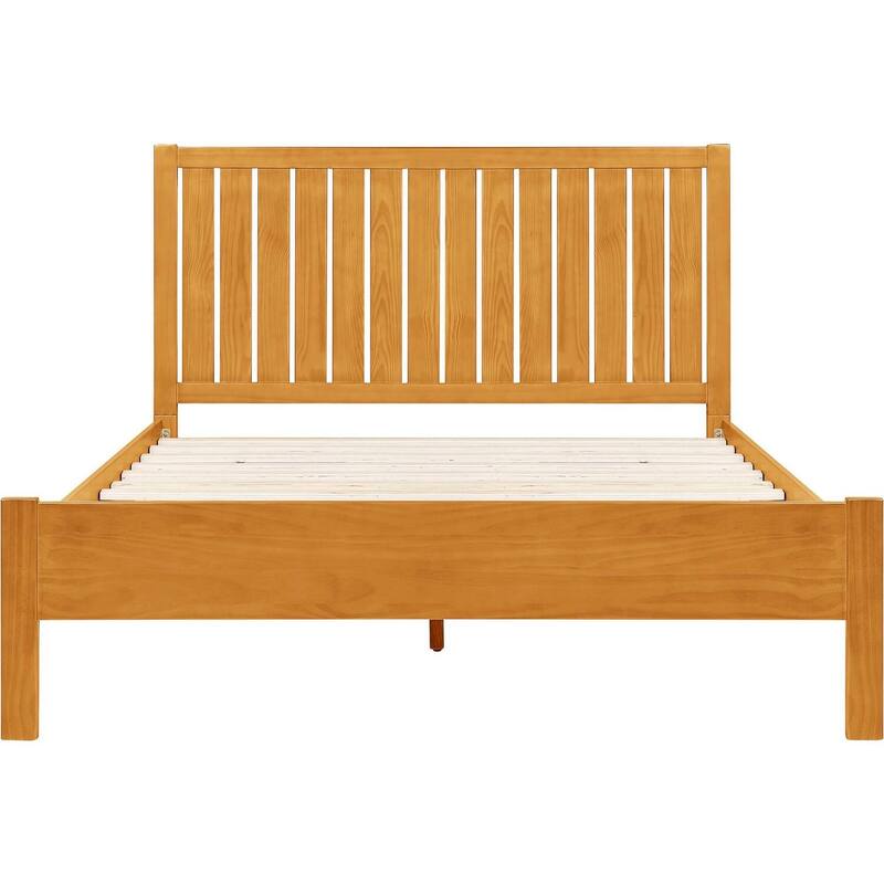 Wooden Platform Bed - Solid Pine Frame, Slat System, Modern Bedroom Furniture