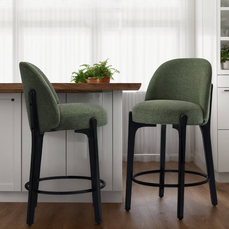 set of 4 Upholstered Counter Height Bar Stools