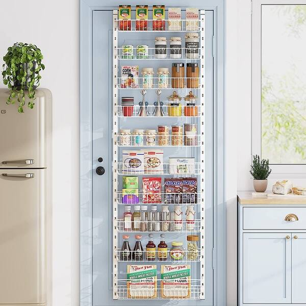 10 Tiers Over The Door Pantry Organizer, Adjustable Over Door Rack