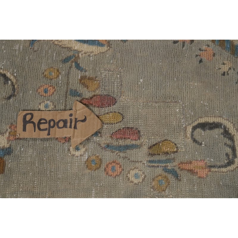 Tabriz Persian Vintage Area Rug Hand-Knotted Bedroom Wool Carpet - 9'7" x 12'9"