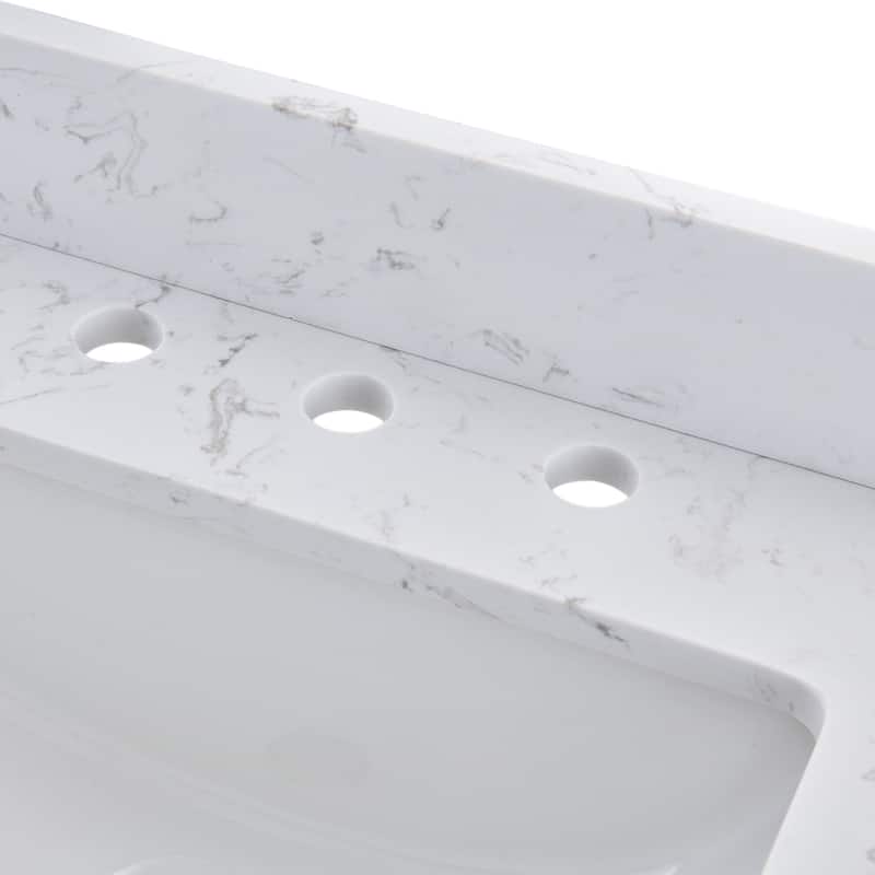 YASINU 36 Inch Engineered Marble Left Sink Vanity Countertop
