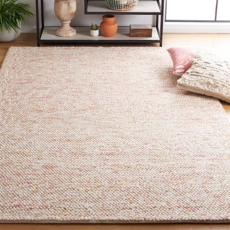 SAFAVIEH Handmade Natura Onica Wool Rug - 6' Square - Red/Ivory - Square