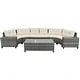 preview thumbnail 4 of 25, 8-pieces Outdoor Wicker Round Sofa Set, Half-Moon Sectional Sets All Weather Beige
