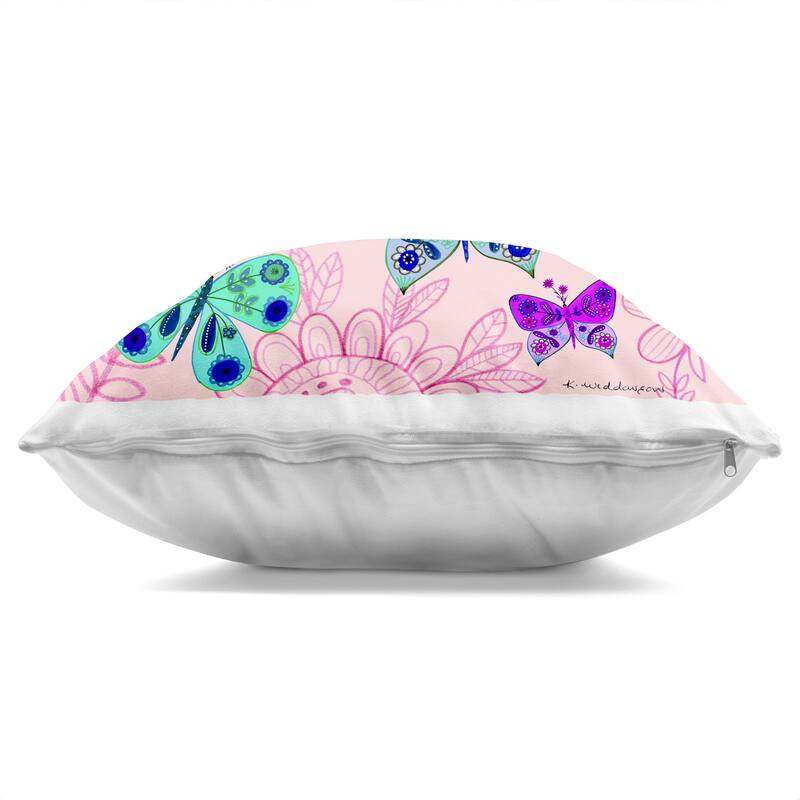 Stupell Bright Patterned Butterflies Decorative Printed Throw Pillow Design by Kay Widdowson