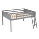preview thumbnail 24 of 30, Twin Size Wood Loft Bed with Flexible Ladder Placement, Guardrails, and Slide - Gray, Space-Saving Design for Play and Rest